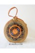 circle sling bags rattan with wooden hand carved handmade bali